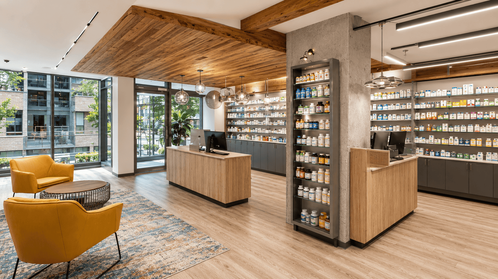 Retail experience spaces at Health Hub